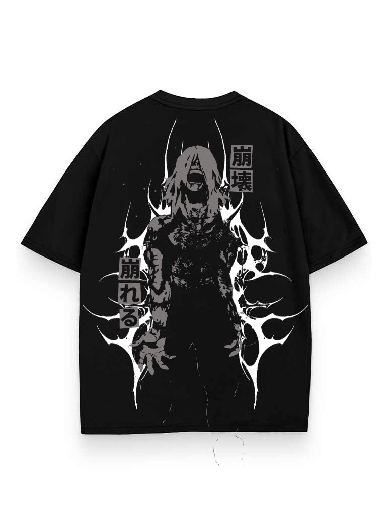 Black t-shirt with Anime Decaying Heart graphic – photo 1