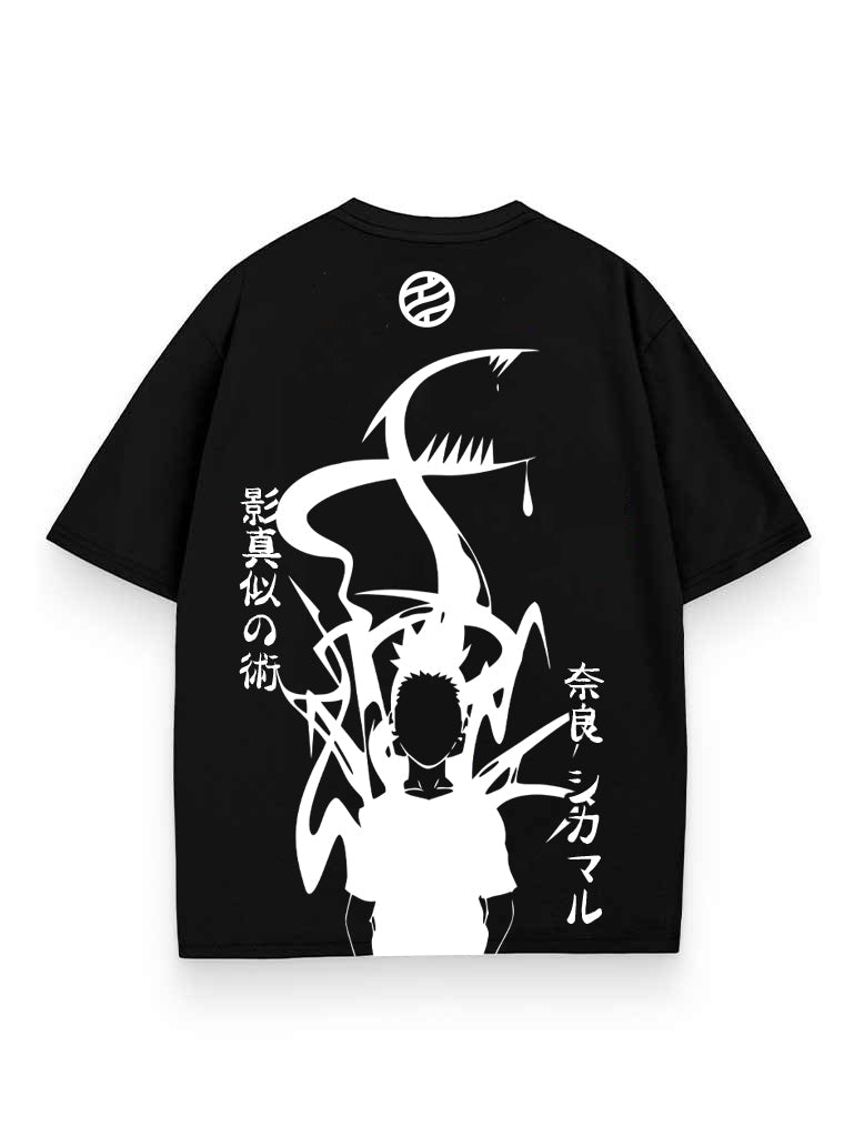 Black t-shirt with Shikamaru Nara Naruto Checkmate graphic – photo 1