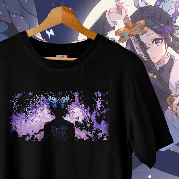 Shinobu Watercolor Silhouette Kanji - Demon Slayer Oversized Tee
