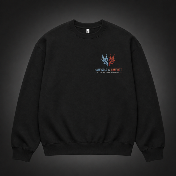 Black sweatshirt with Shoto Todoroki My Hero Academia Half Cold Half Hot graphic – photo 2