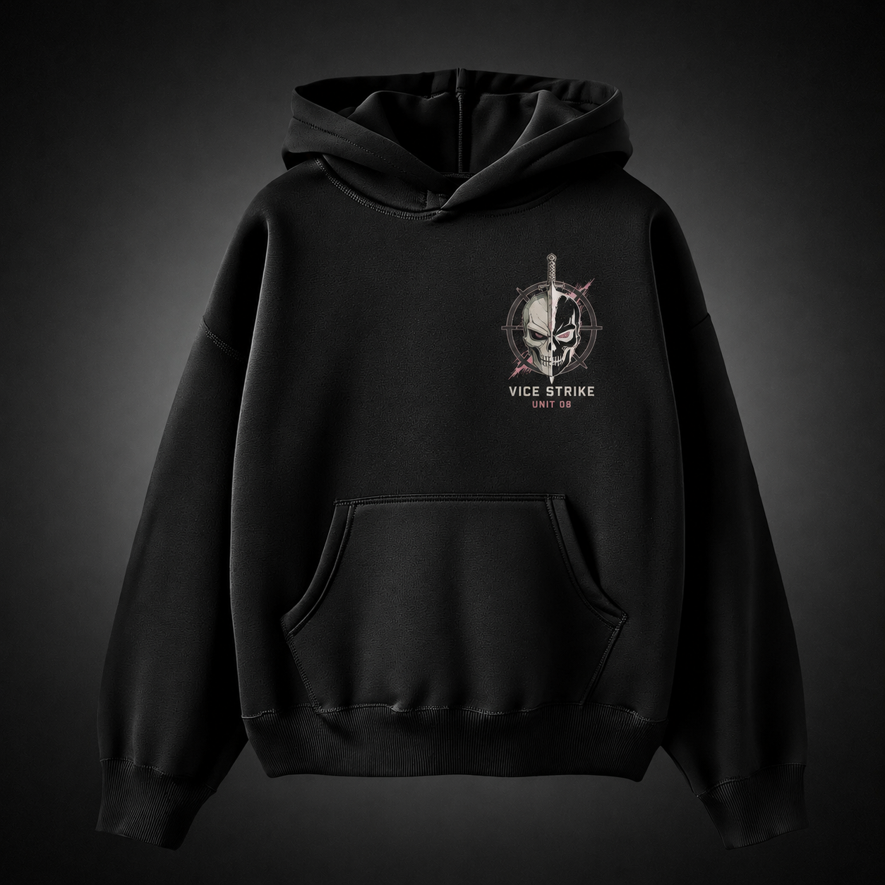 Black hoodie with Soshiro Hoshina Kaiju No. 8 Vice Strike graphic – photo 2