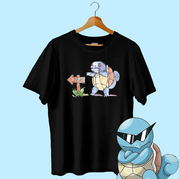 Alcoholic Squirtle Bar Sign - Pokemon Oversized Tee