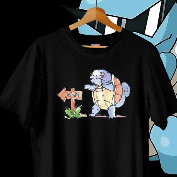 Alcoholic Squirtle Wobbly Walk - Pokemon Oversized Tee