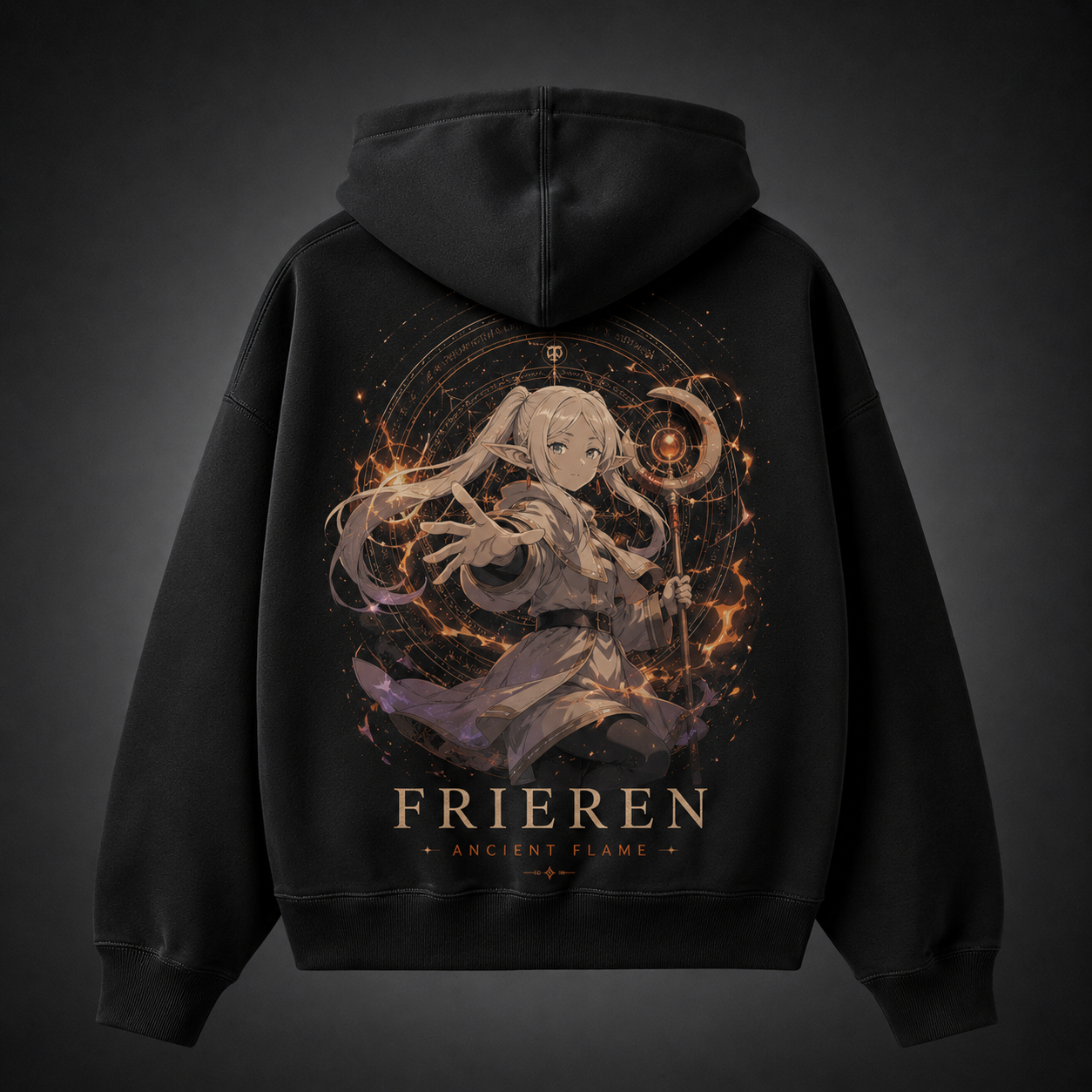 White hoodie with Stark Frieren Axe That Stands graphic – photo 1