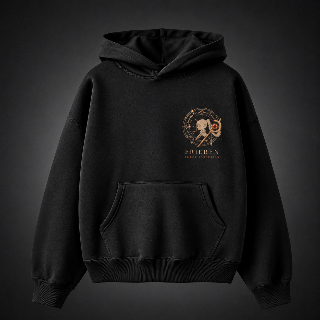 White hoodie with Stark Frieren Axe That Stands graphic – photo 2