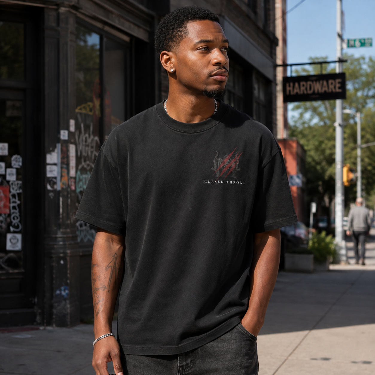 Black t-shirt with Sukuna Jujutsu Kaisen Cursed Throne graphic – photo 4