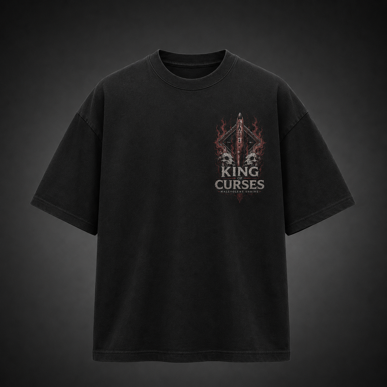 Black t-shirt with Sukuna Jujutsu Kaisen Malevolent Shrine graphic – photo 2