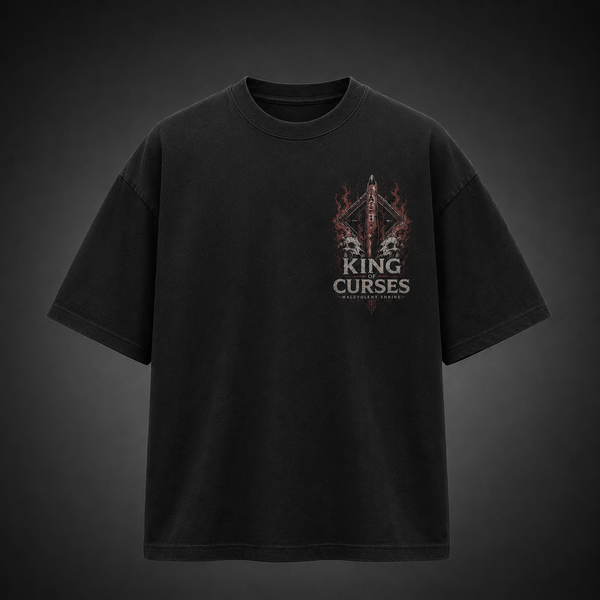 Black t-shirt with Sukuna Jujutsu Kaisen Malevolent Shrine graphic – photo 2