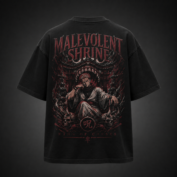 Black t-shirt with Sukuna Jujutsu Kaisen Shrine Of Domination graphic – photo 1