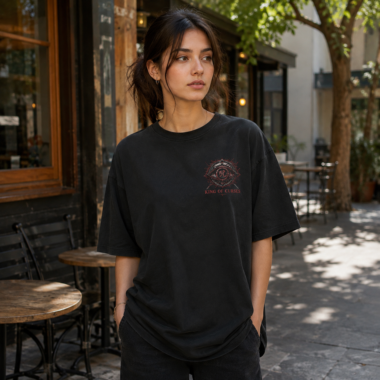 Black t-shirt with Sukuna Jujutsu Kaisen Shrine Of Domination graphic – photo 4