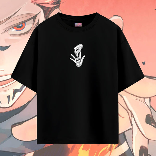 Sukuna Cursed Hand Sign Bold - Jujutsu Kaisen Oversized Tee
