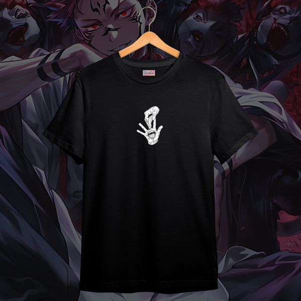 Sukuna Cursed Hand Sign Faded - Jujutsu Kaisen Oversized Tee