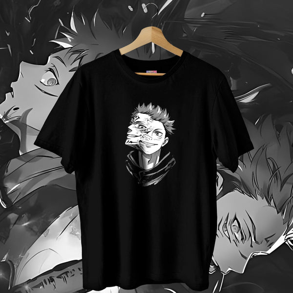 Sukuna Itadori Face Split Mono - Jujutsu Kaisen Oversized Tee