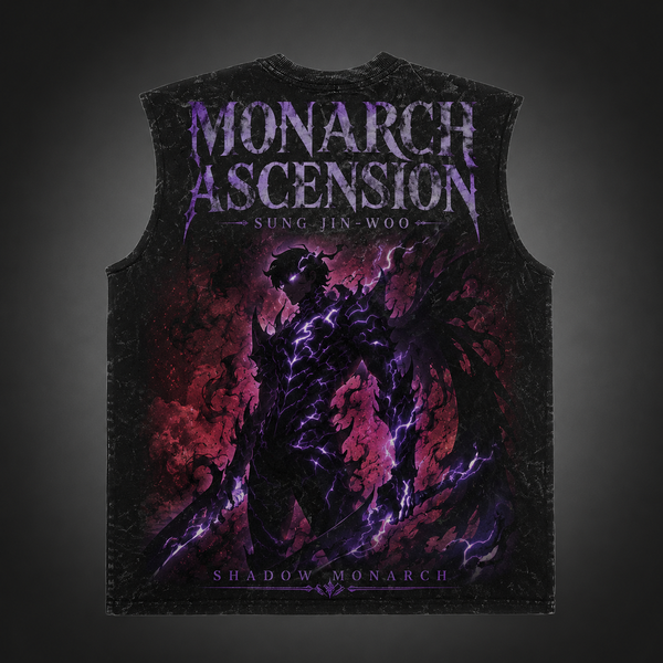 Washed black tank top with Sung Jin-Woo Solo Leveling Arise Awakening graphic – photo 1