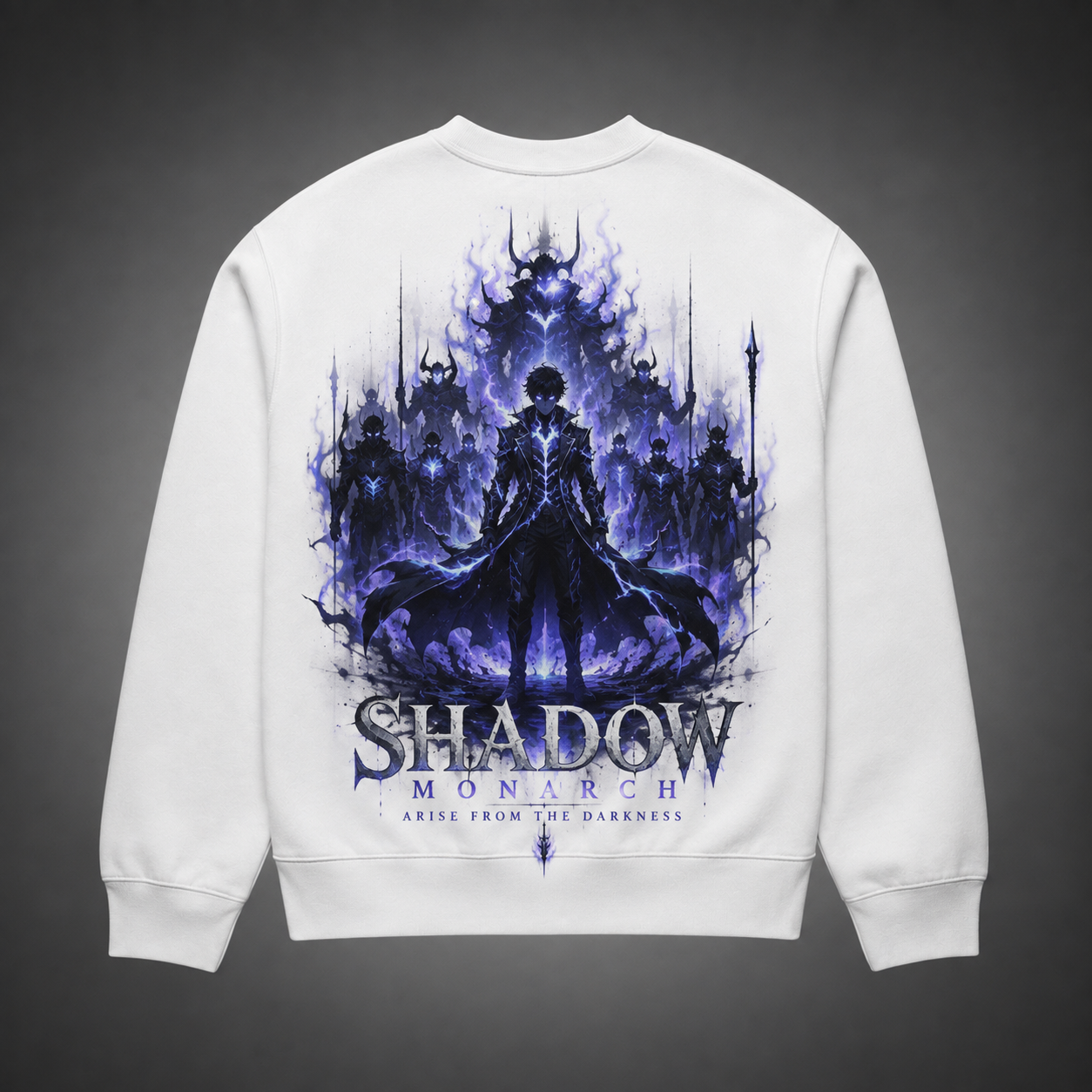 White sweatshirt with Sung Jin-Woo Solo Leveling Arise From The Darkness graphic – photo 1