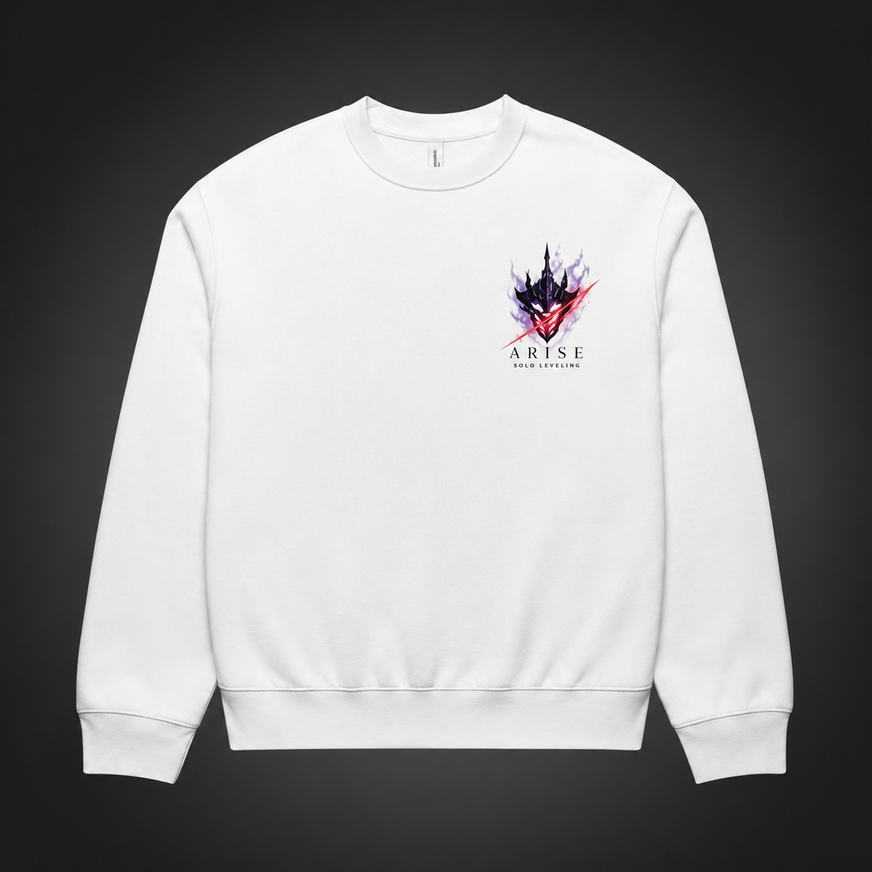 White sweatshirt with Sung Jin-Woo Solo Leveling Arise Shadow Monarch graphic – photo 2