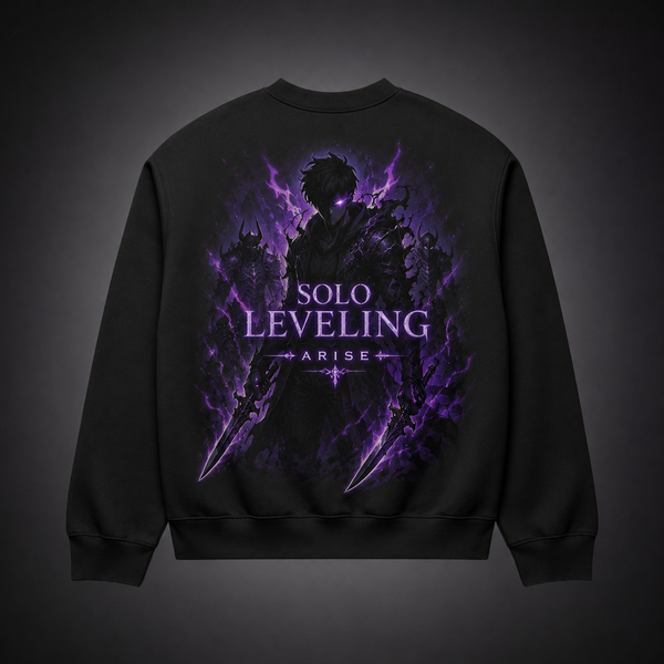 Black sweatshirt with Sung Jin-Woo Solo Leveling Arise Solo Leveling graphic – photo 1