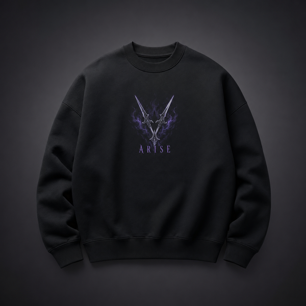 Black sweatshirt with Sung Jin-Woo Solo Leveling Shadow Monarch graphic – photo 2
