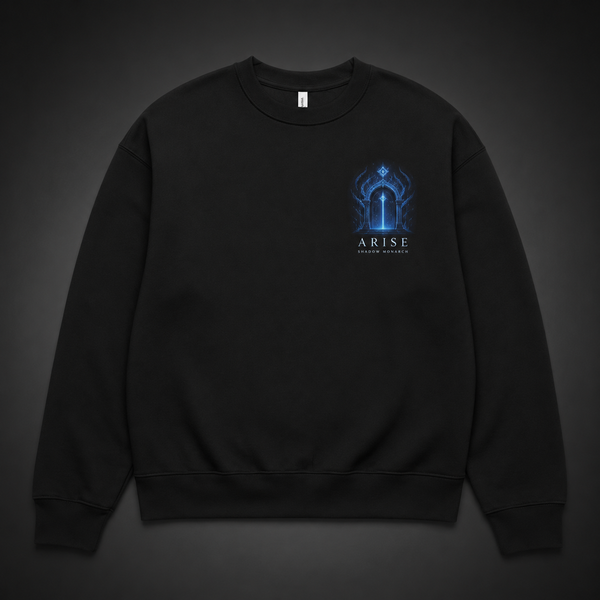 Black sweatshirt with Sung Jin-Woo Solo Leveling System Awakening graphic – photo 2