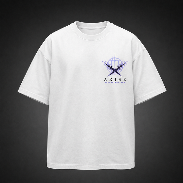 White t-shirt with Sung Jinwoo Solo Leveling Level Up Arise graphic – photo 2