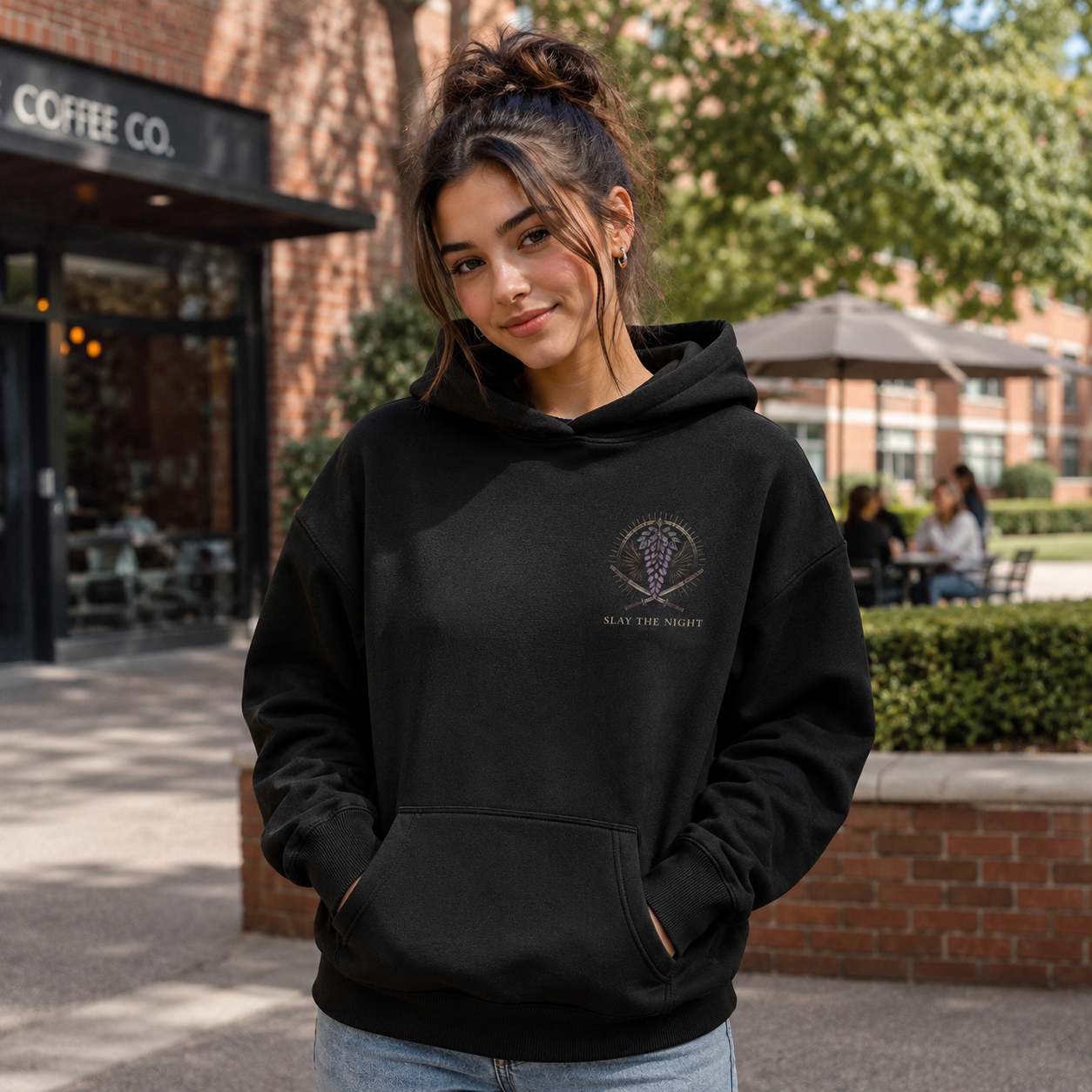 Black hoodie with Tanjiro Kamado, Nezuko Kamado, Kyojuro Rengoku, Giyu Tomioka, Shinobu Kocho Demon Slayer Corps Assemble graphic – photo 4