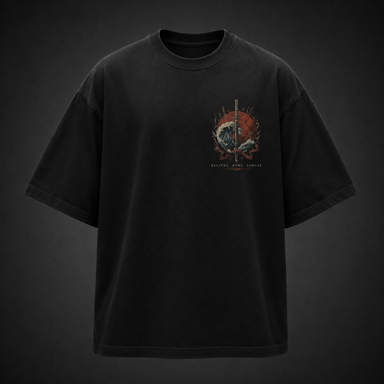 Black t-shirt with Tanjiro Kamado, Nezuko Kamado, Zenitsu Agatsuma, Inosuke Hashibira Demon Slayer Breathe Hunt Endure graphic – photo 2