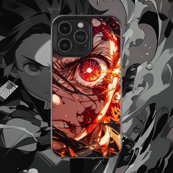 Blood Moon Eye Close-Up - Demon Slayer Phone Case