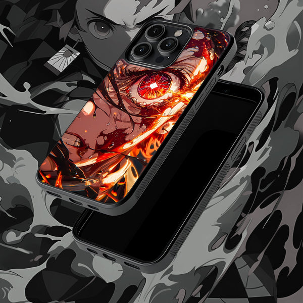 Blood Moon Eye Close-Up - Demon Slayer Phone Case