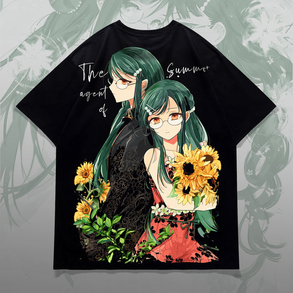 Agent of Summer - Ruri and Ayame Hazakura - Agents of the Four Seasons Oversized Tee