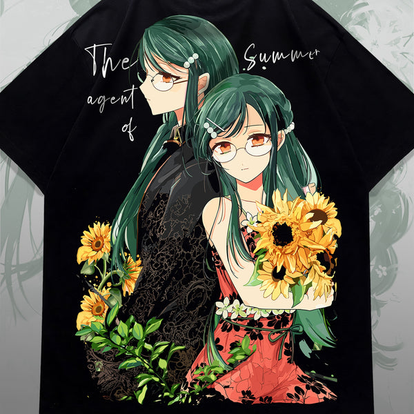 Agent of Summer - Ruri and Ayame Hazakura - Agents of the Four Seasons Oversized Tee