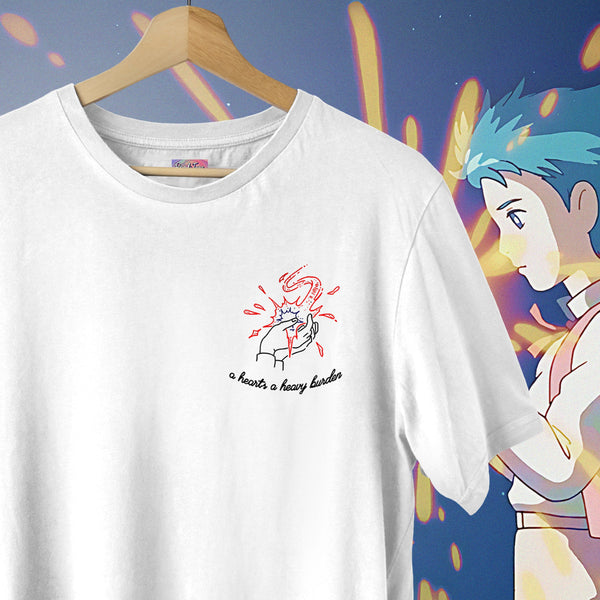 Heavy Burden Heart Line Art - Howl's Moving Castle Oversized Tee