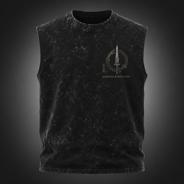 Washed black tank top with Toji Fushiguro Jujutsu Kaisen Pure Instinct graphic – photo 2