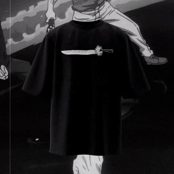 Cursed Katana Blade Oversized Fit - Jujutsu Kaisen Oversized Tee