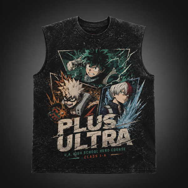 Washed black tank top with U.A. High School (UA crest) My Hero Academia UA Crest Emblem graphic – photo 2