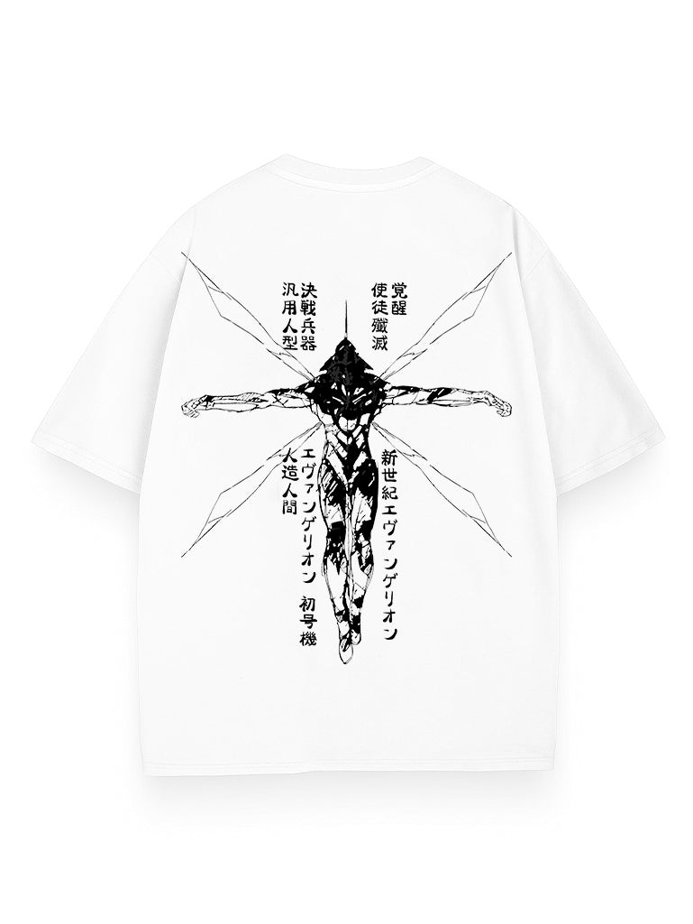 White t-shirt with EVA Unit-01 Neon Genesis Evangelion Genesis Unit Zero-One graphic – photo 1