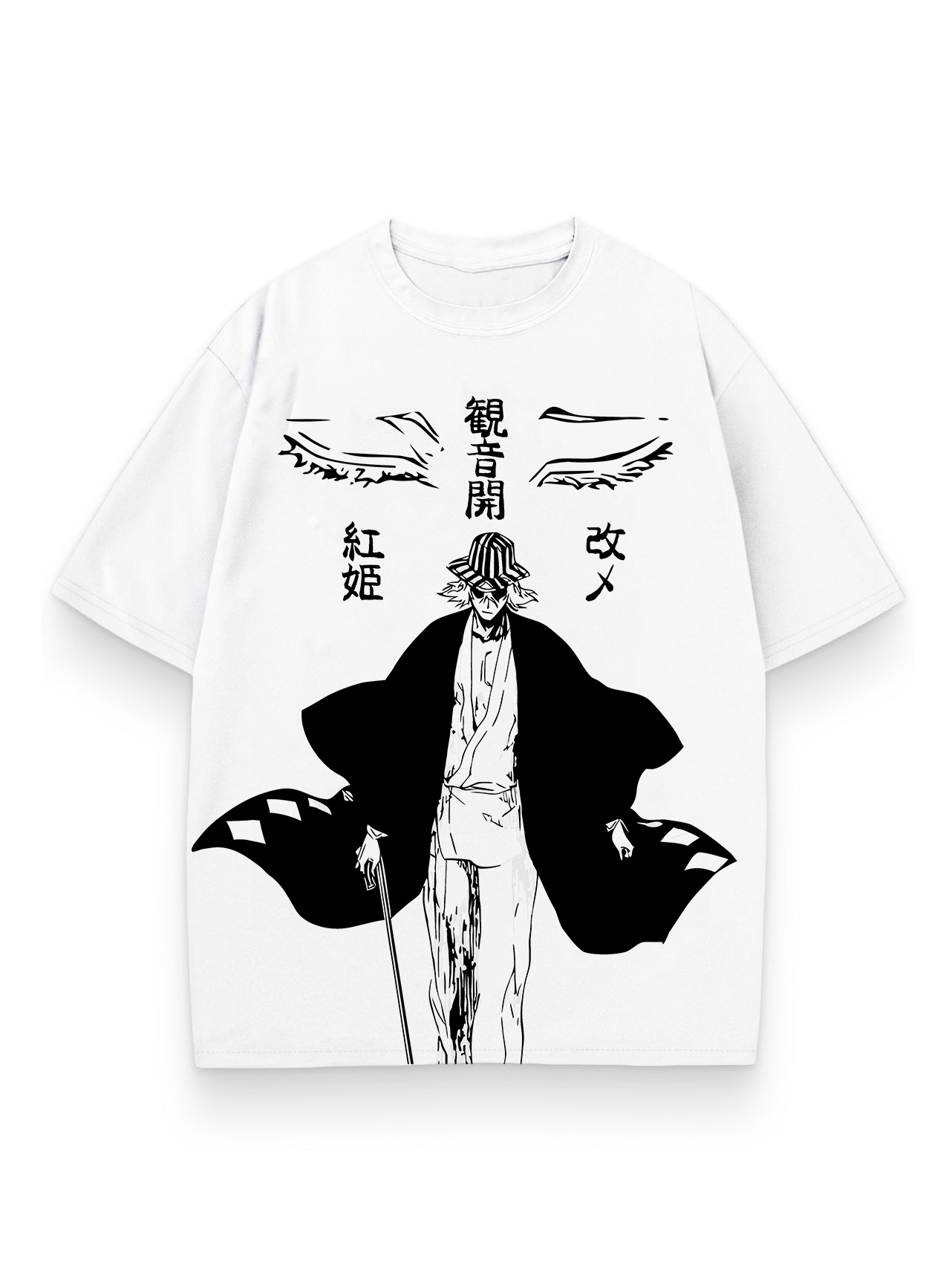 White t-shirt with Kisuke Urahara Bleach Hidden Genius graphic – photo 1