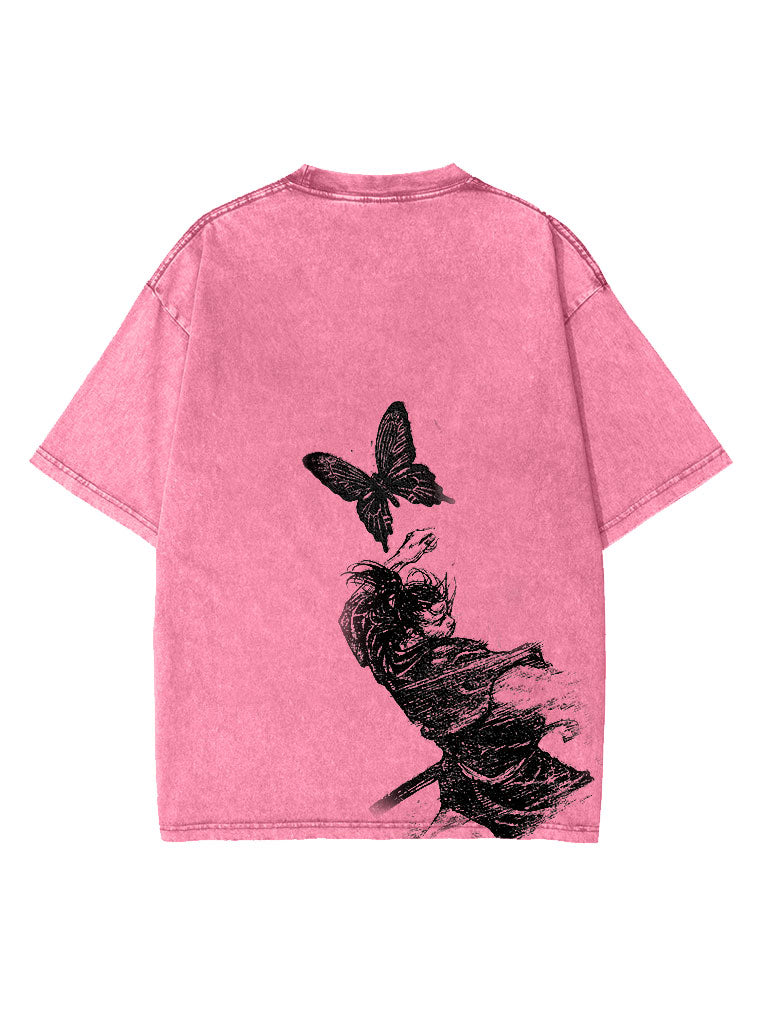 Pink t-shirt with Roronoa Zoro One Piece Vagabond graphic – photo 1