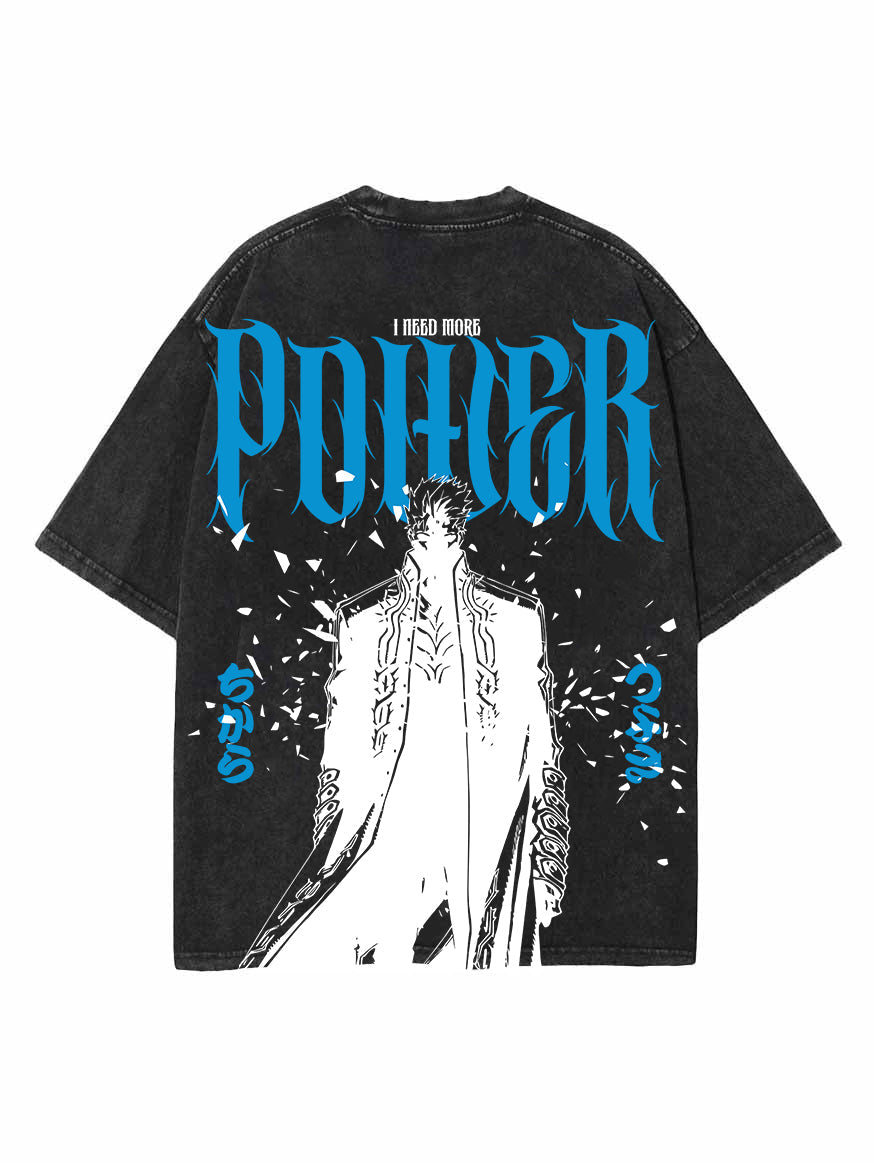 Washed black t-shirt with Vergil Devil May Cry Judgement Cut graphic – photo 1