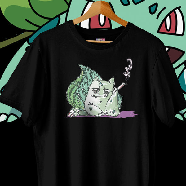 Weeder Bulbasaur Smoke Break Black Tee - Pokemon Oversized Tee