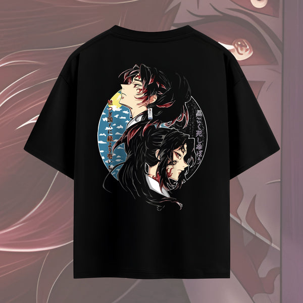 Yoriichi and Kokushibo Sun and Shadow - Demon Slayer Oversized Tee