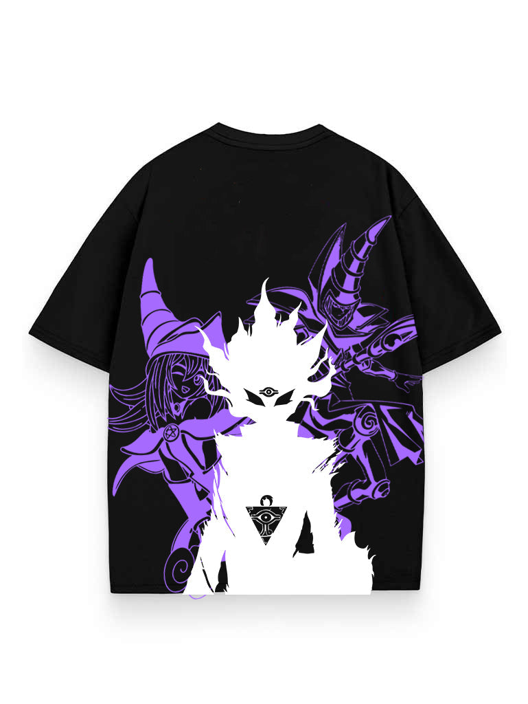 Black t-shirt with Dark Magician Yu-Gi-Oh! Nameless Pharaoh graphic – photo 1