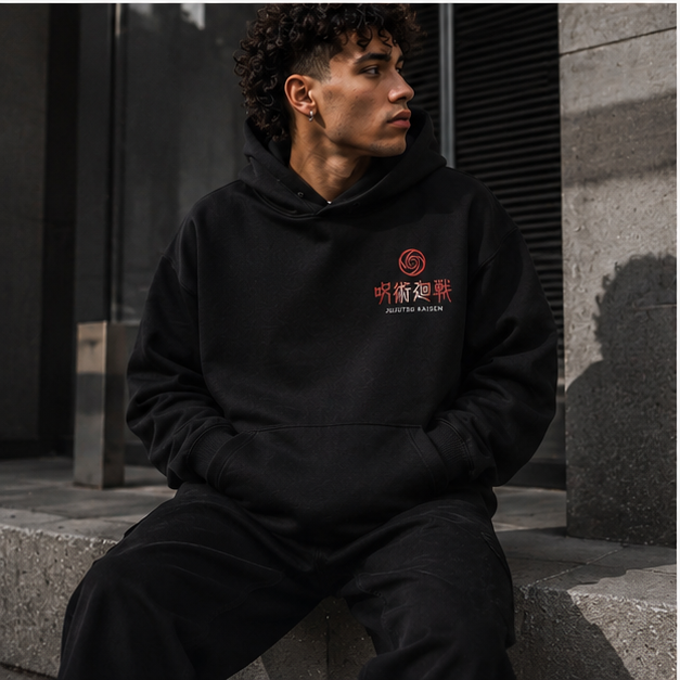 Black hoodie with Yuji Itadori and Ryomen Sukuna Jujutsu Kaisen King Of Curses graphic – photo 4