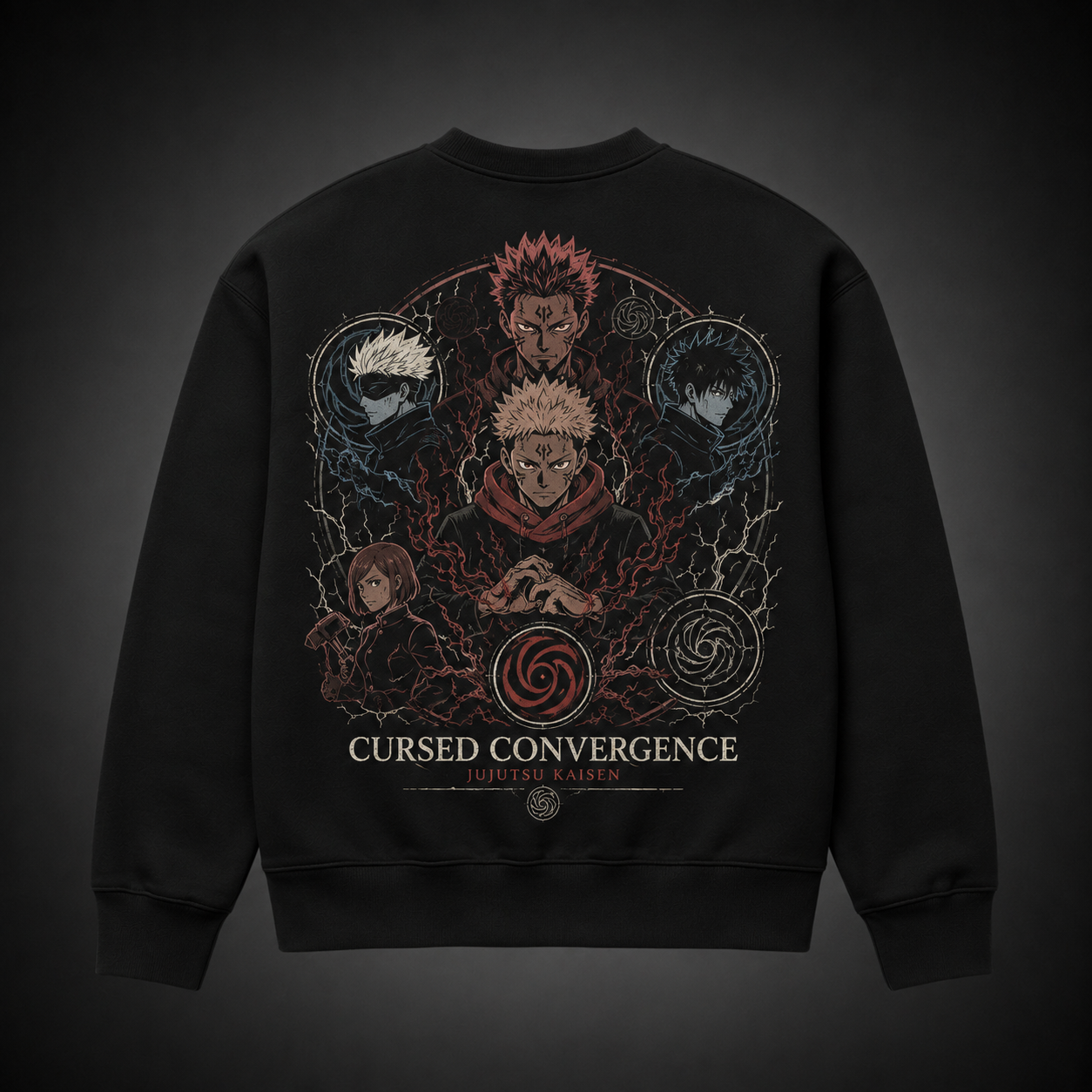 Black sweatshirt with Yuji Itadori Jujutsu Kaisen Cursed Convergence graphic – photo 1