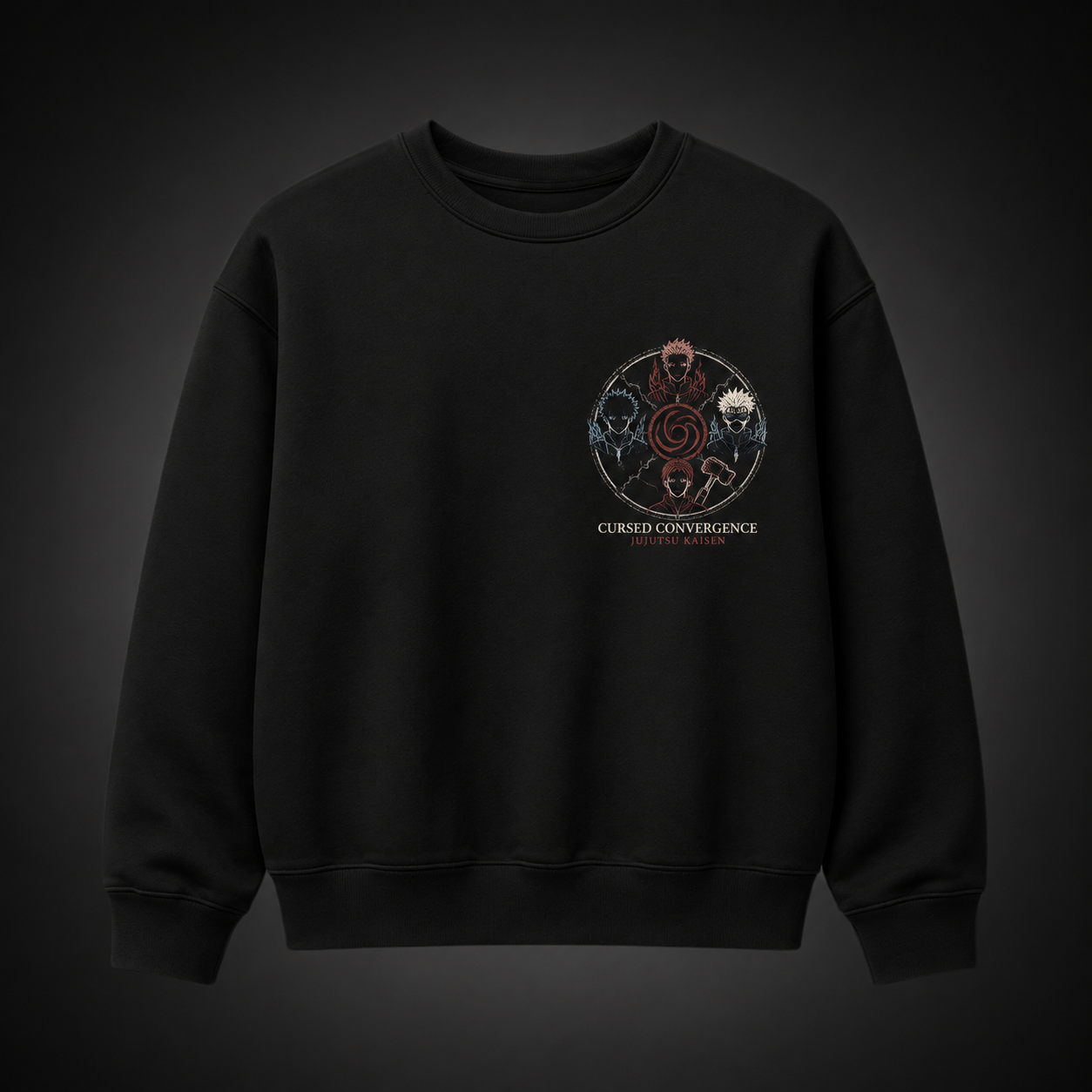 Black sweatshirt with Yuji Itadori Jujutsu Kaisen Cursed Convergence graphic – photo 2