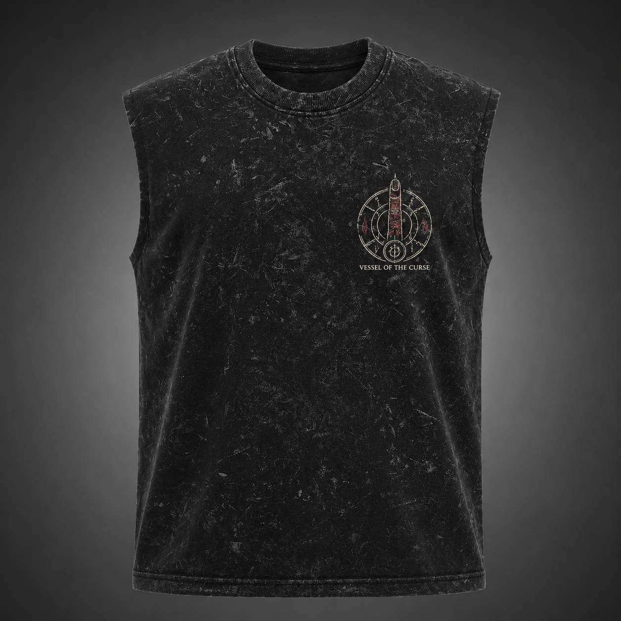 Washed black tank top with Yuji Itadori Jujutsu Kaisen Vessel Of Curse graphic – photo 2