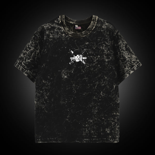 Zoro Skull & Swords Acid Wash - One Piece Oversized Tee